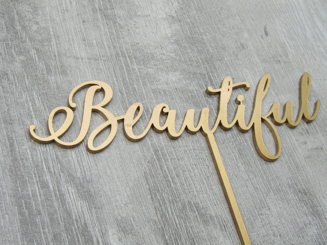 Beautiful  Custom Word Cake Toppers  The Laser People