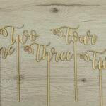 Natural wood worded Table Numbers