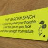 'The Garden Bench' Bench Plaque