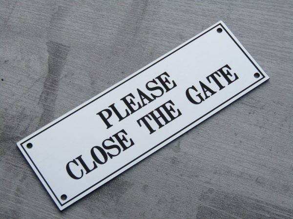 gate signs