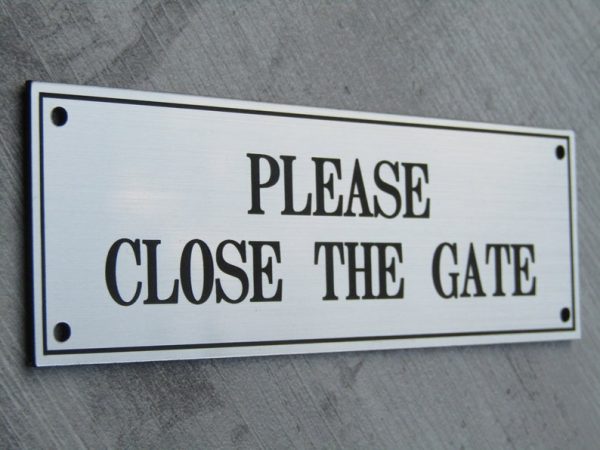 gate signs