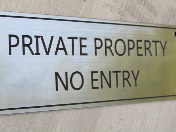Private property gate signs