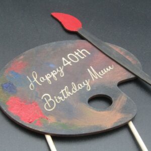 Home Personalised Art Palette Cake Topper