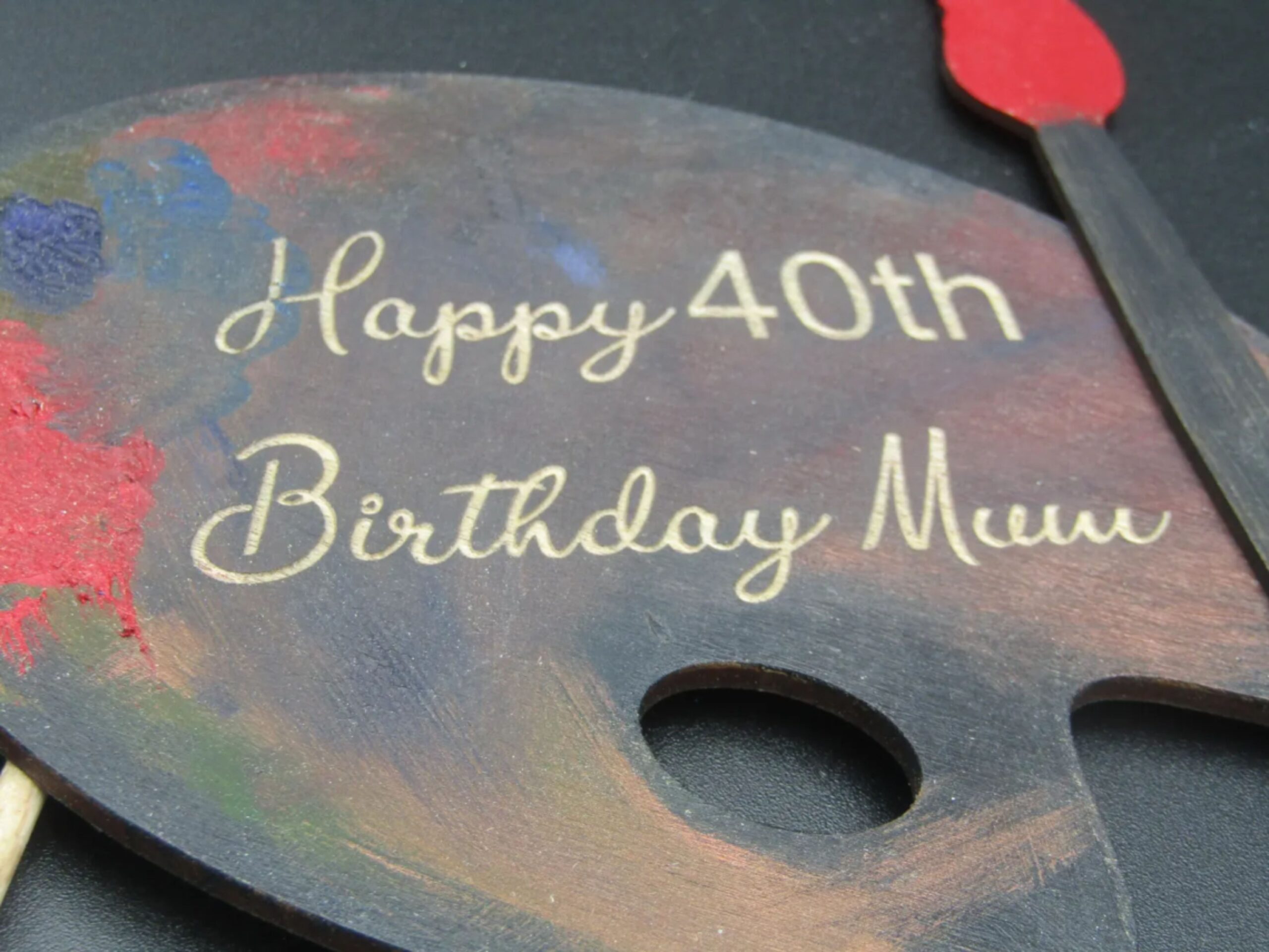 Personalised Art Palette Cake Topper Personalised Art Palette Cake Topper - Image 3