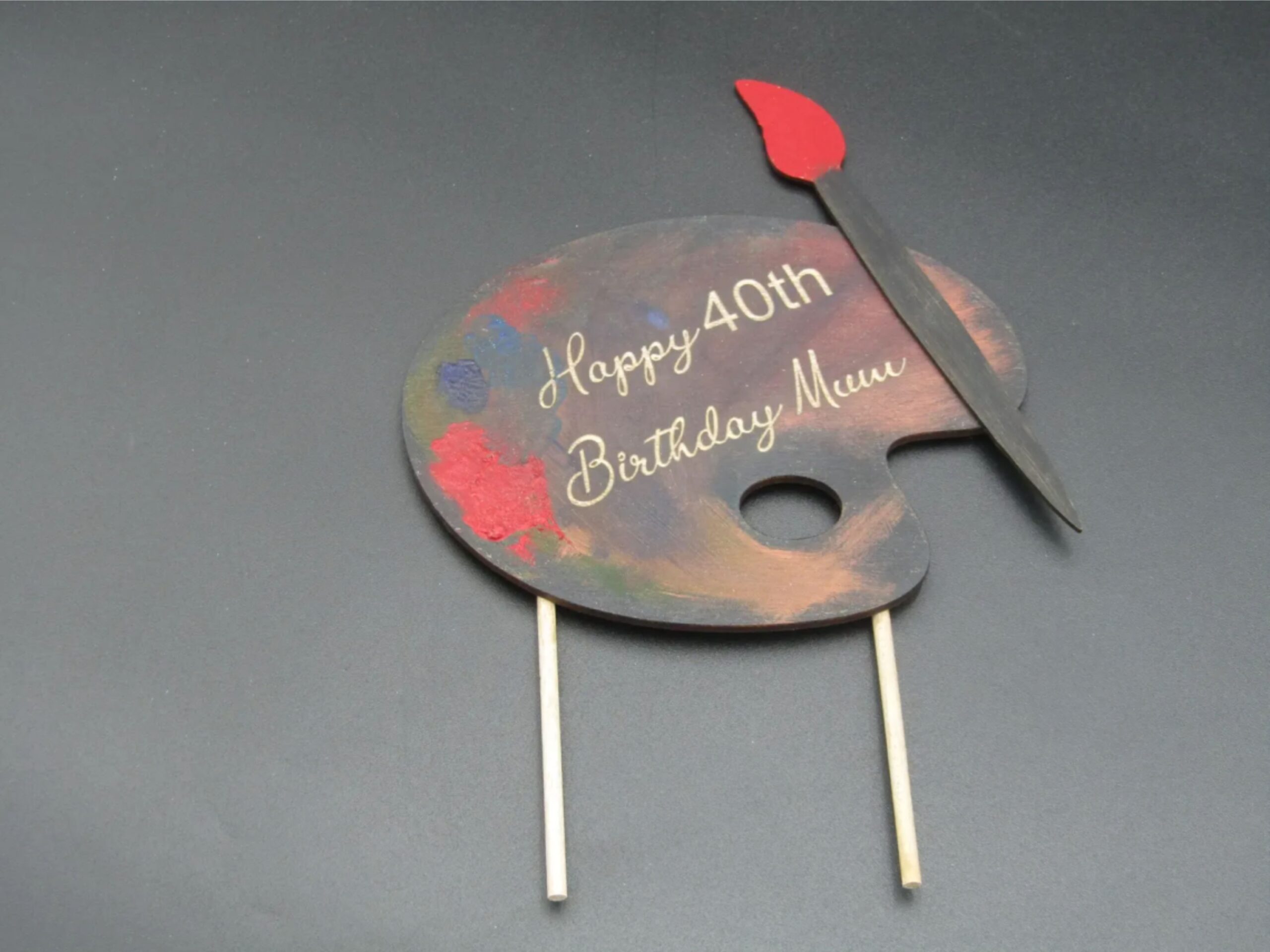 Personalised Art Palette Cake Topper Personalised Art Palette Cake Topper