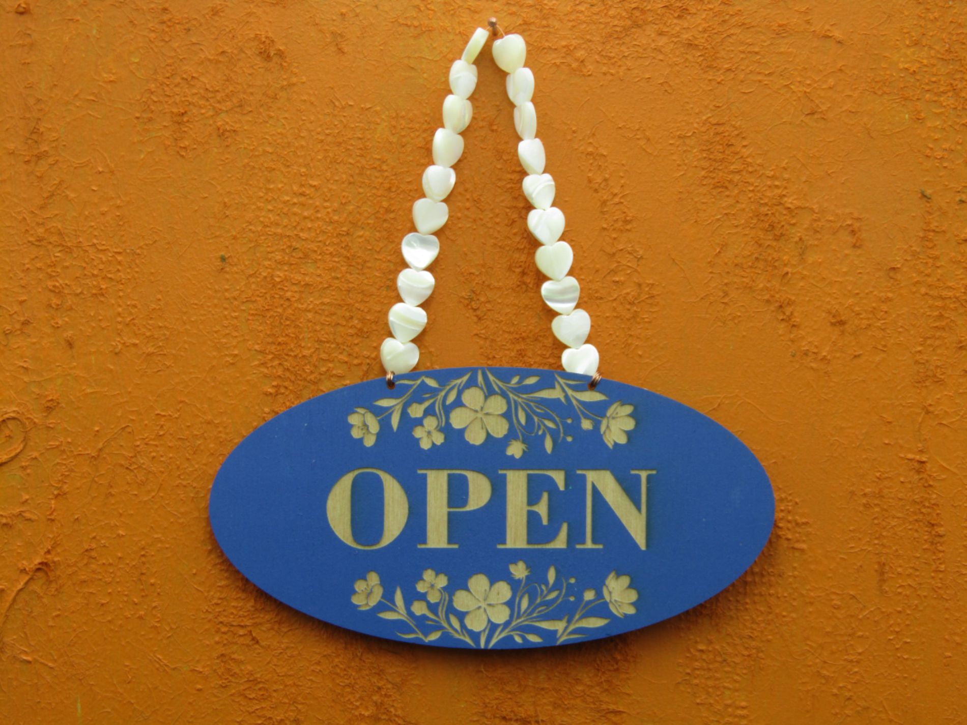 Open-Closed Shop Sign- With Heart Bead Chain Open-Closed Shop Sign- With Heart Bead Chain - Image 3