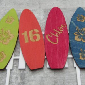 Home Personalised Surfboard Cake Topper