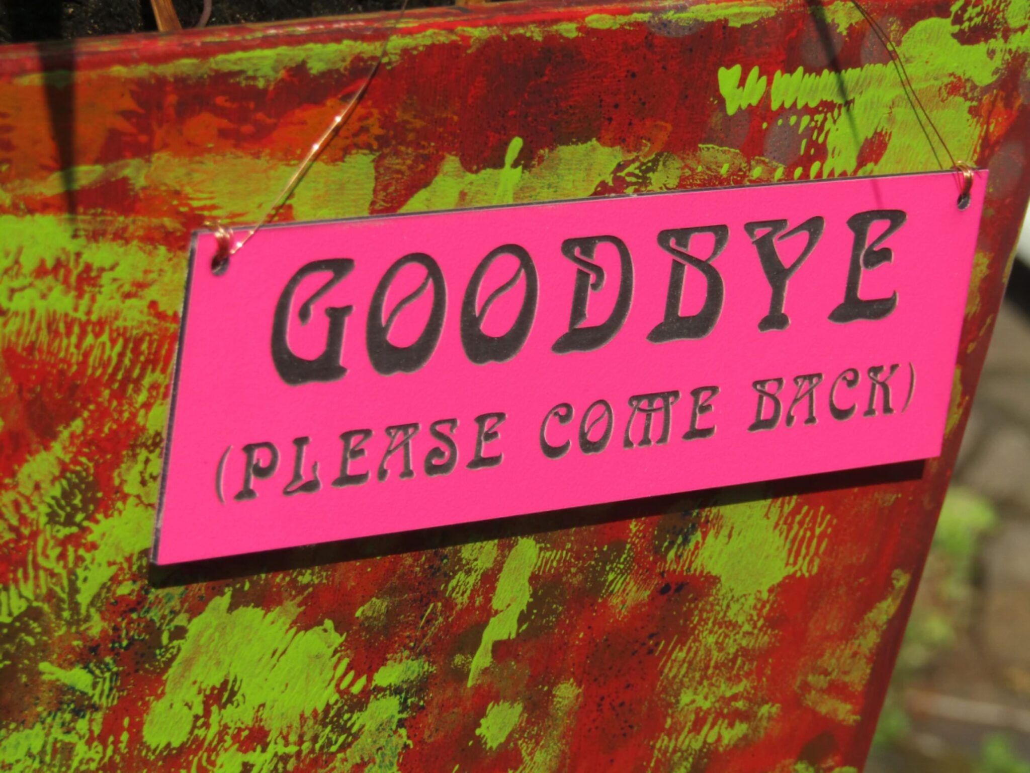 Pink Sign Off Pink Reversible Open Closed Sign - The Laser People