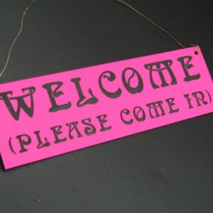 Pink Reversible Open Closed Sign